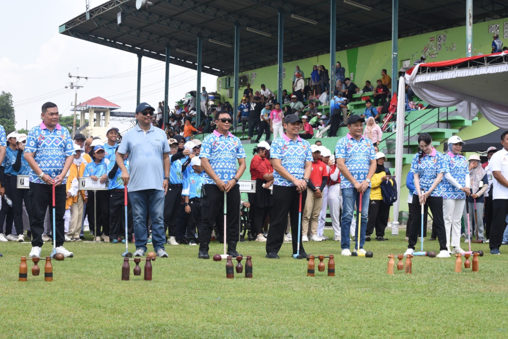 Kejuaraan Jatim Open Woodball 2026 Piala Gubernur Jawa Timur resmi digelar perdana di Stadion Jenggolo, Sidoarjo, Jumat (15/5/2026).