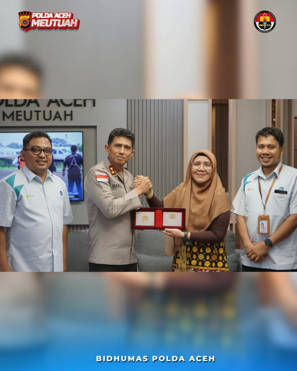 Kapolda Aceh menerima kunjungan PT PLN (Persero) Unit Induk Penyaluran dan Pusat Pengatur Beban (UIP3B) Sumatera.