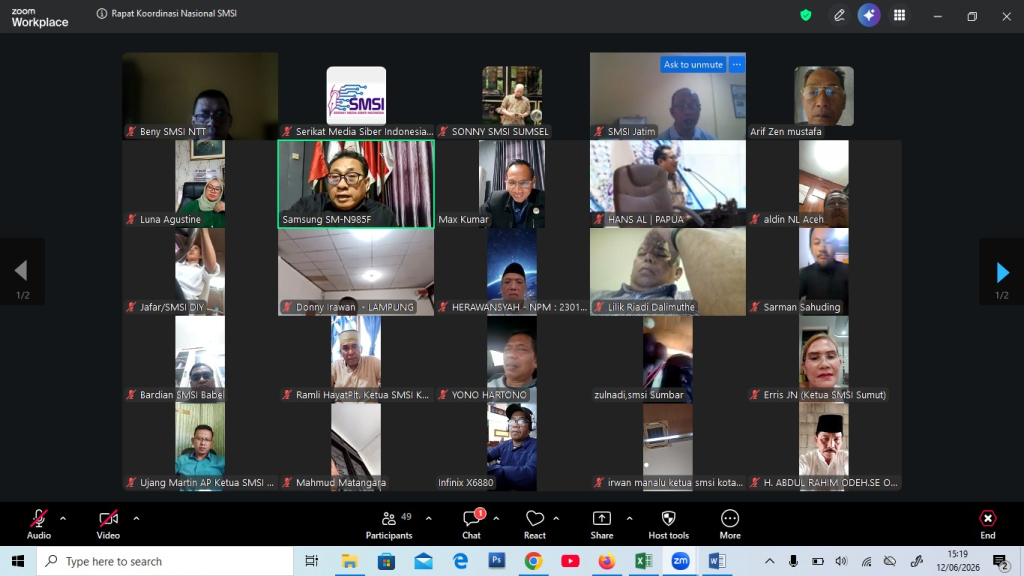 Zoom Meeting SMSI dengan para pihak.