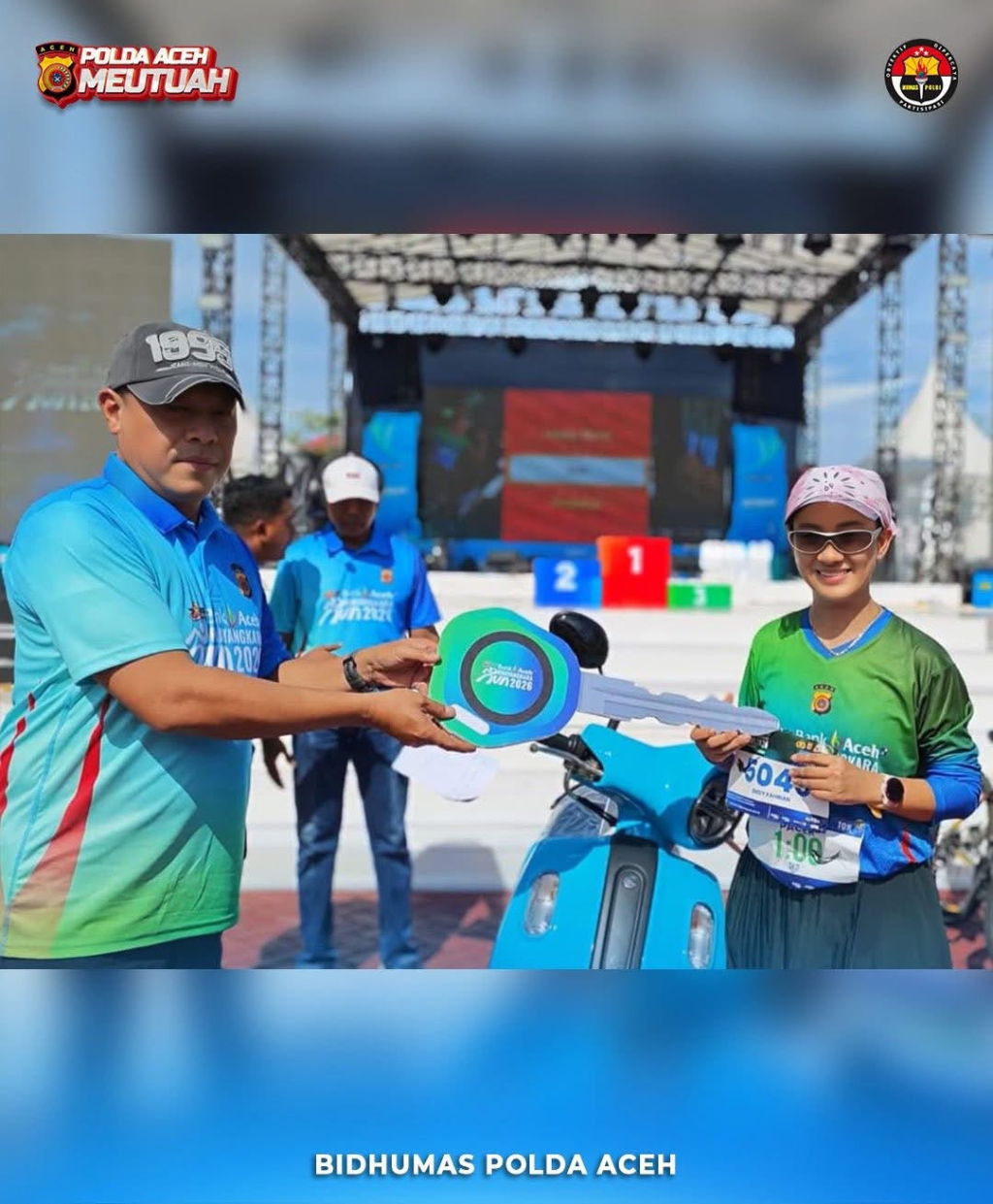 Ribuan pelari dari berbagai kalangan dan wilayah ambil bagian dalam kegiatan Bank Aceh Bhayangkara Run yang digelar pada Minggu, (21/06/2026).