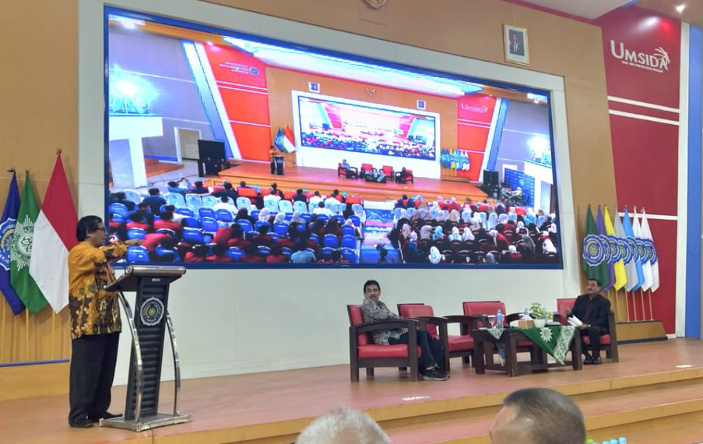 Suasana acara SMSI di Auditorium KH Ahmad Dahlan Universitas Muhammadiyah Sidoarjo.