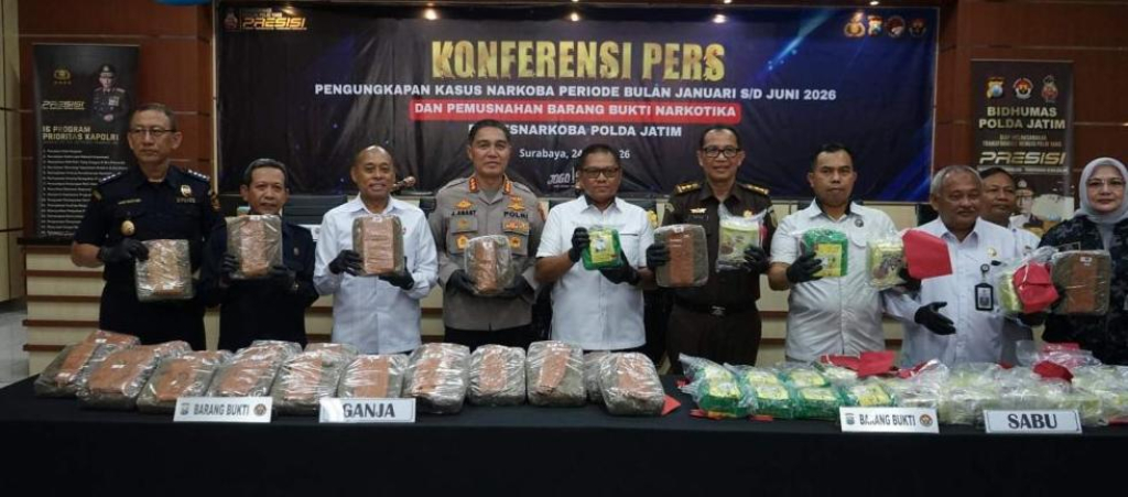 Polda Jatim Ungkap 3.157 Kasus Narkoba dalam 6 Bulan