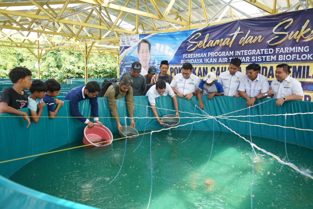 HIPMI Kabupaten Sidoarjo meresmikan Program Integrated Farming Budidaya Ikan Air Tawar Sistem Bioflok sebagai upaya memperkuat ketahanan pangan.