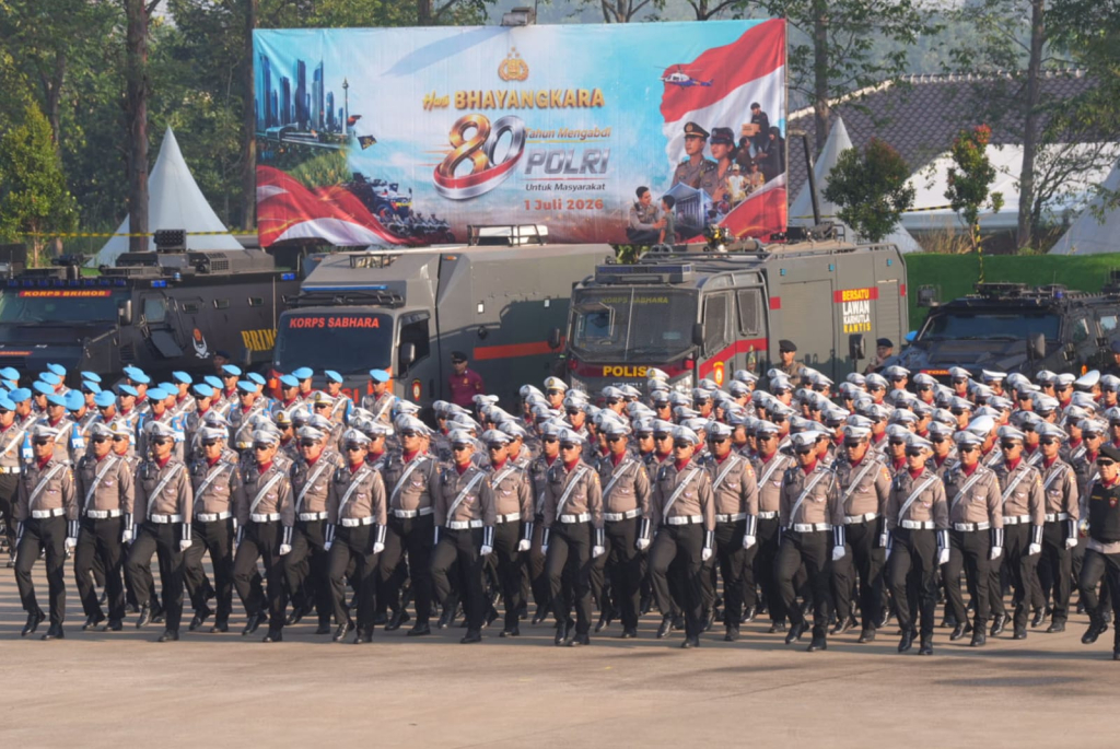 Upacara Hari Bhayangkara ke-80 di Bogor.