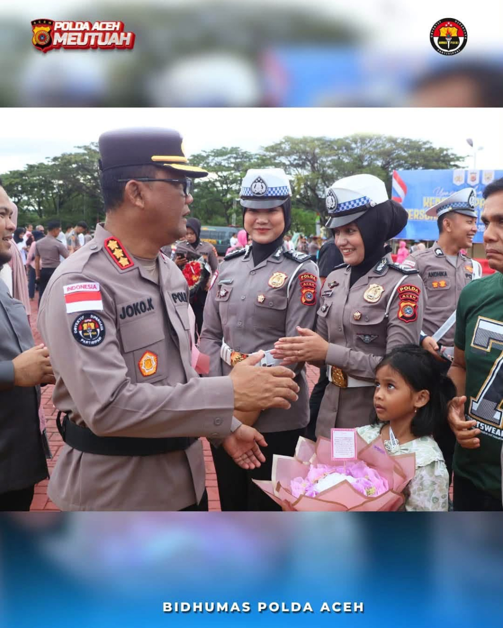 Sebanyak 1.544 personel jajaran Polda Aceh menerima kenaikan pangkat periode 1 Juli 2026. Upacara kenaikan pangkat tersebut digelar di Lapangan Mapolda Aceh, Selasa (30/6/2026).