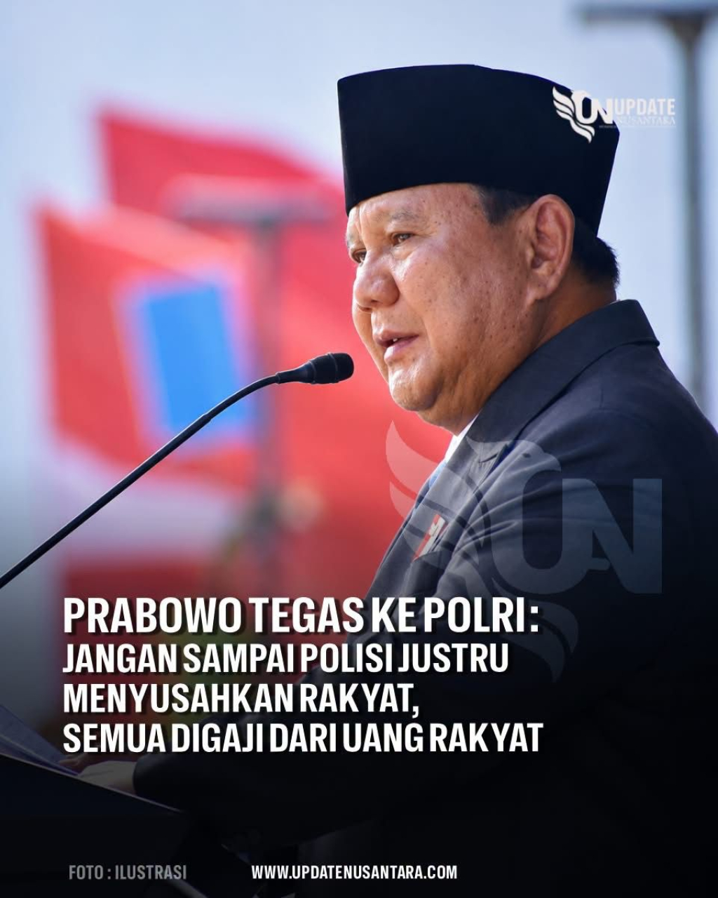 Presiden Prabowo Subianto menegaskan bahwa Polri harus semakin dekat dengan masyarakat dan menjadikan kepentingan rakyat sebagai prioritas utama.