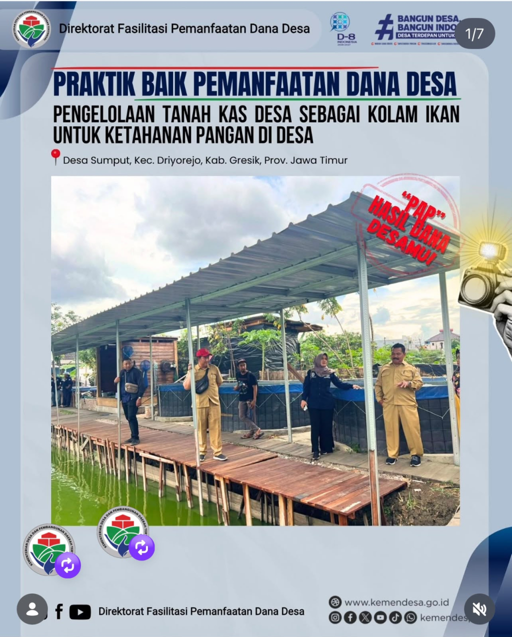 Dana desa yang digunakan peruntukannya sesuai kemanfaatan dan keinginan masyarakat. (Foto TPP Driyorejo for JatimUPdate.id)