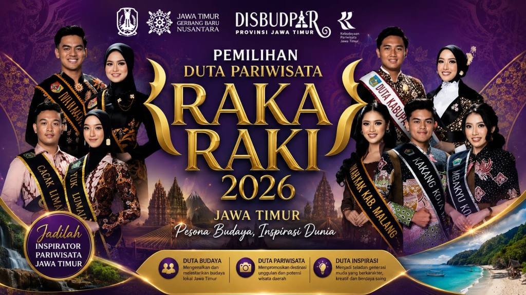 Sebanyak 36 pasangan finalis yang mewakili kabupaten dan kota di Jawa Timur akan bersaing memperebutkan gelar Raka dan Raki Jawa Timur 2026.
