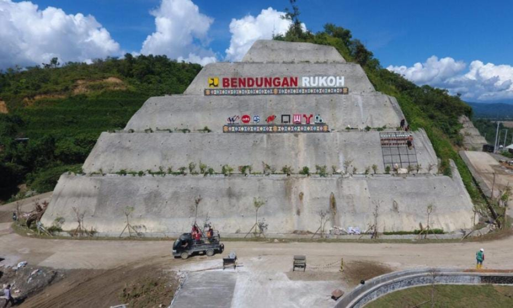 Bendungan Rukoh, Kabupaten Pidie yang diresmikan oleh Presiden Prabowo secara virtual.