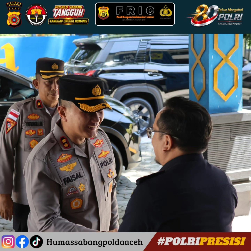 Kapolres Sabang AKBP Ahmad Faisal Pasaribu, S.H., bersama staf berkunjung je Kantor Bea Cukai Sabang.