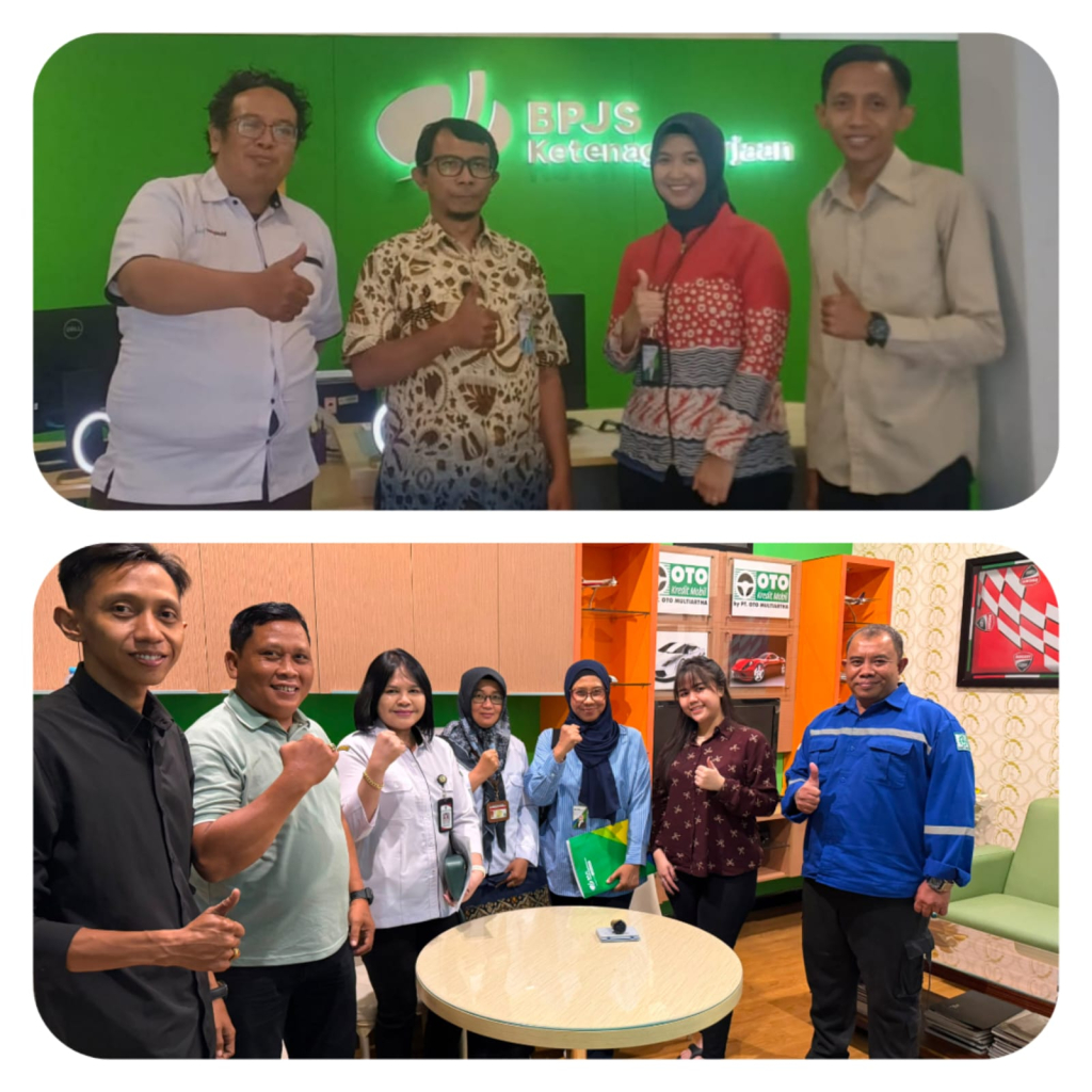 Foto Atas : Jurnalis JatimUPdate.id yang juga keponakan almarhum ABK Taufik, Zainal Abidin (kanan) bersama pimpinan Media JatimUPdate.id Yuristiarso H dan Staf BPJS Tenaga Kerja Kabupaten Gresik.