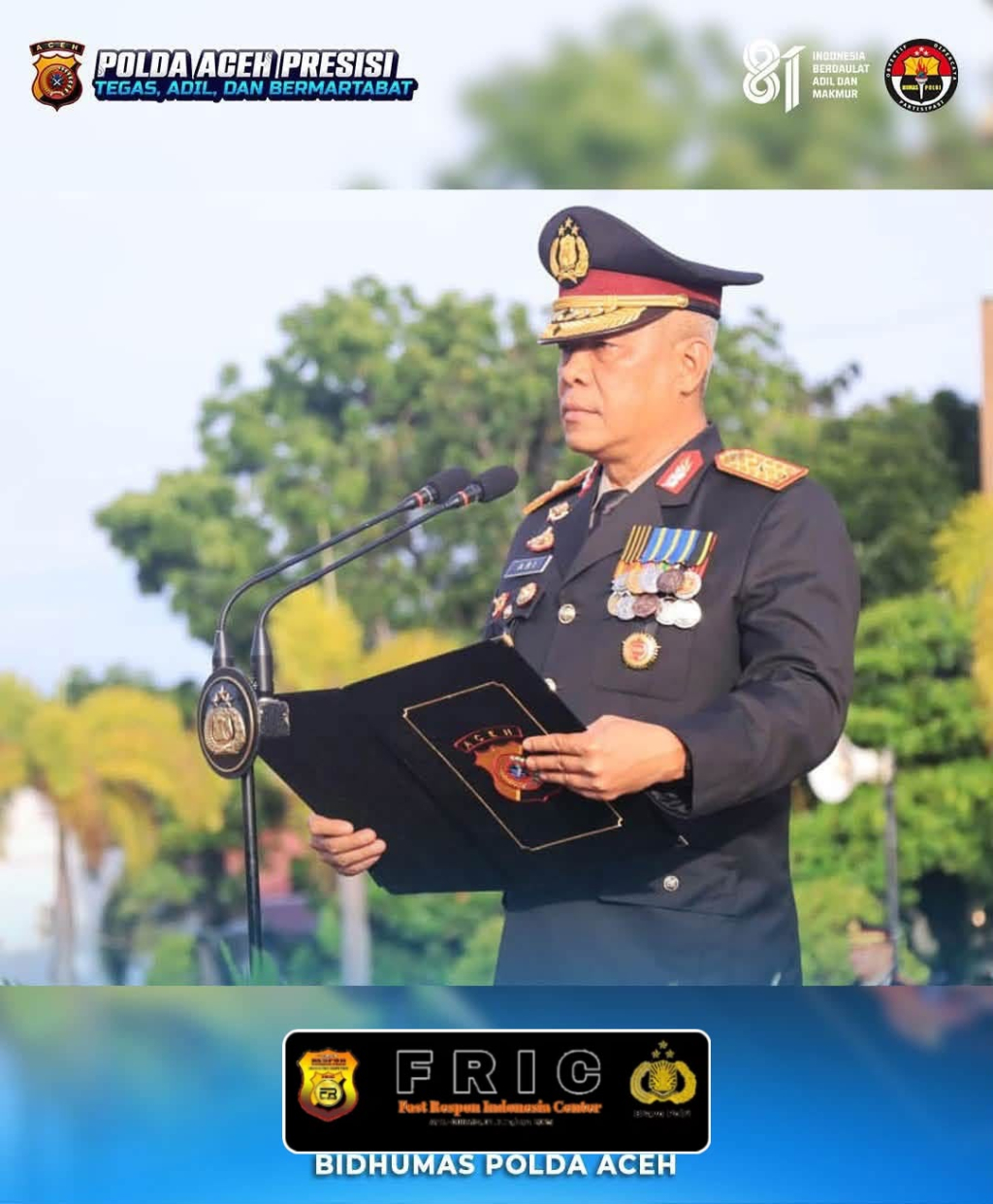 Wakapolda Aceh jadi inspektur upacara HUT Kemerdakaan RI ke-81 di Mapolda Aceh