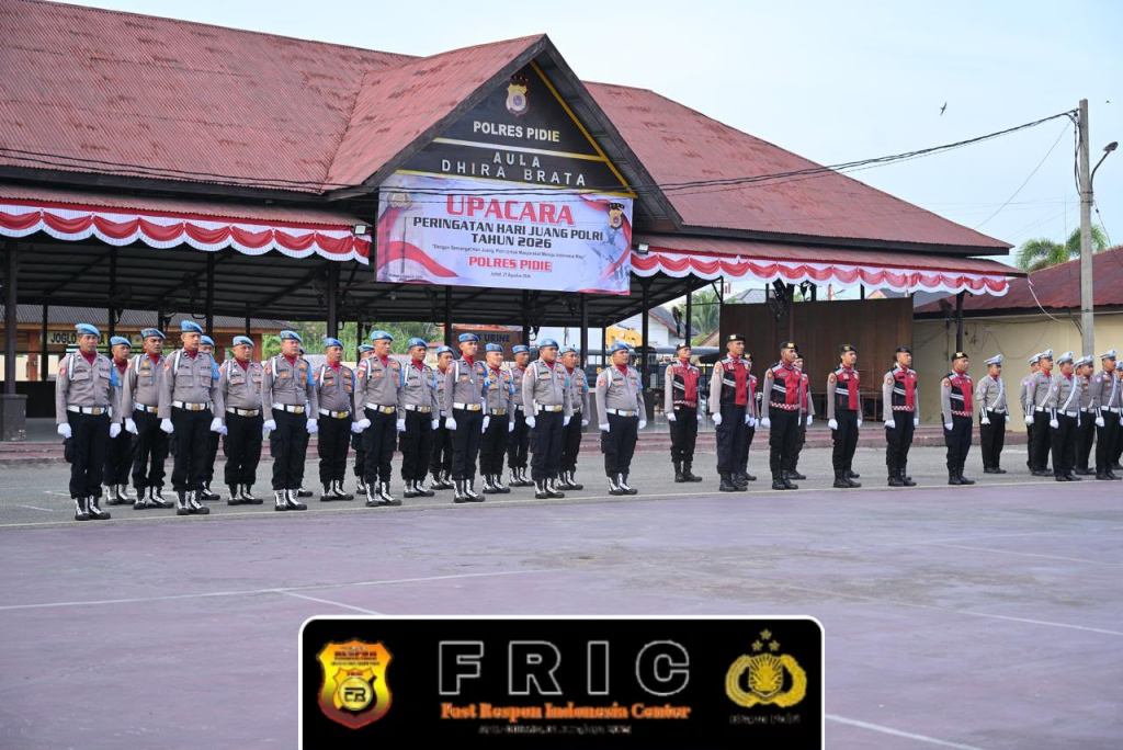 Kapolres Pidie AKBP Jaka Mulyana, S.I.K., M.I.K., memimpin langsung Upacara Hari Juang Polri Tahun 2026, Jumat (21/8/2026). 