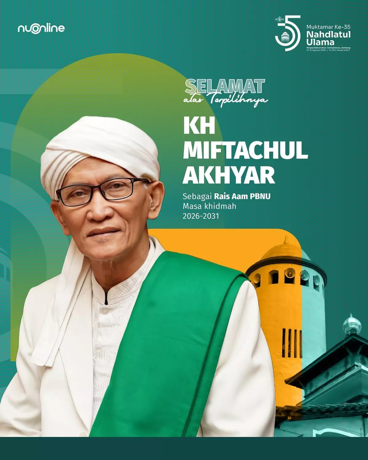 Rapat Sembilan Kyai Anggota AHWA Mufakat Pilih KH Miftachul Akhyar Jadi Rois Aam PB NU 2026-2031.