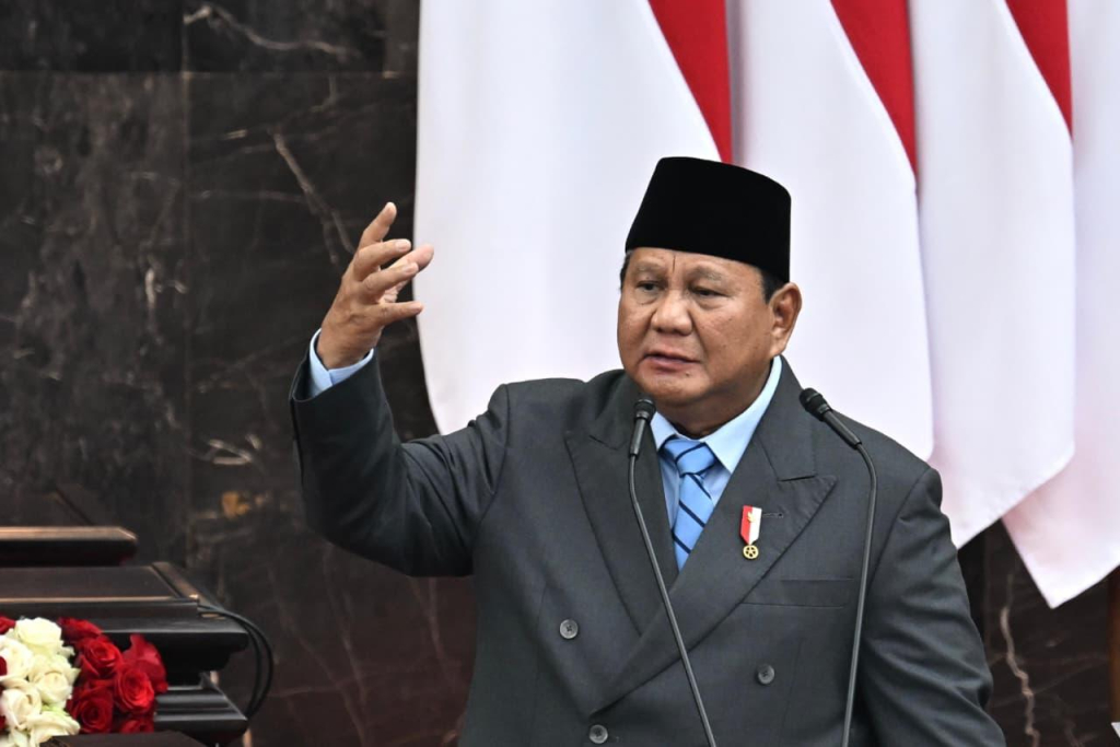 Prerisen Prabowo dalam Sidang Tahunan MPR RI dan Sidang Bersama MPR-DPR-DPD di Kompleks Parlemen, Jakarta, Jumat (14/8/2026).