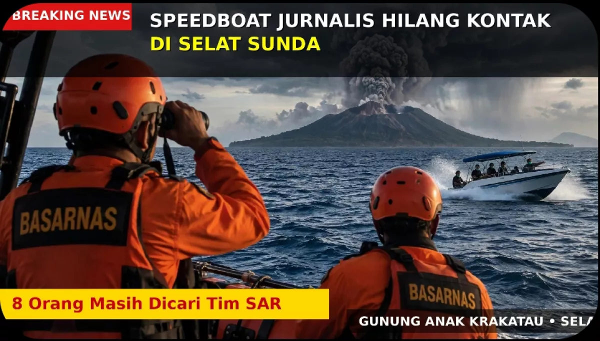 Speedboat Jurnalis Hilang Kontak di Selat Sunda, 8 Orang Masih Dicari Tim SAR