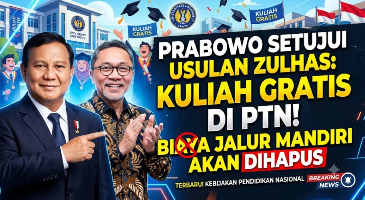 Prabowo Setujui Usulan Zulhas:  Kuliah Gratis di PTN, Biaya Jalur Mandiri Akan Dihapus