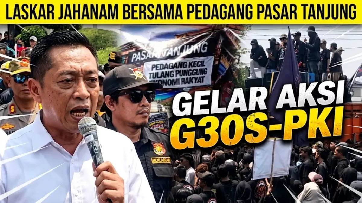 Keterangan Gambar: Ketua DPRD Kabupaten Jember Ahmad Halim saat menjumpai massa aksi Laskar Jahannam dan Pedagang Pasar