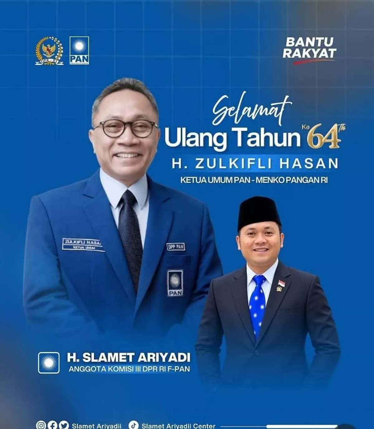 Ketua Umum BM PAN Ucapkan Selamat HUT Ke-64 Kepada Menko Pangan, Zulkifli Hasan