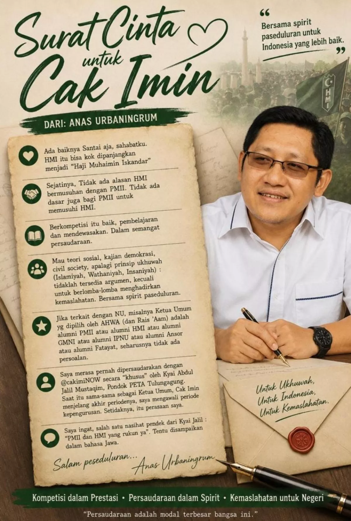 Surat cinta untuk Cak Imin Dari: Anas Urbaningrum