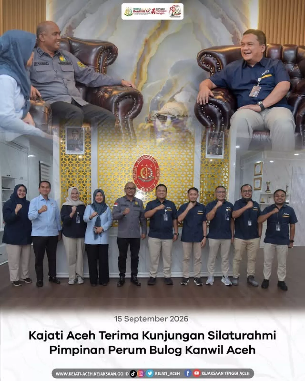 Kajati Aceh Terima Kunjungan Silaturahmi Pimpinan Perum Bulog Kanwil Aceh
