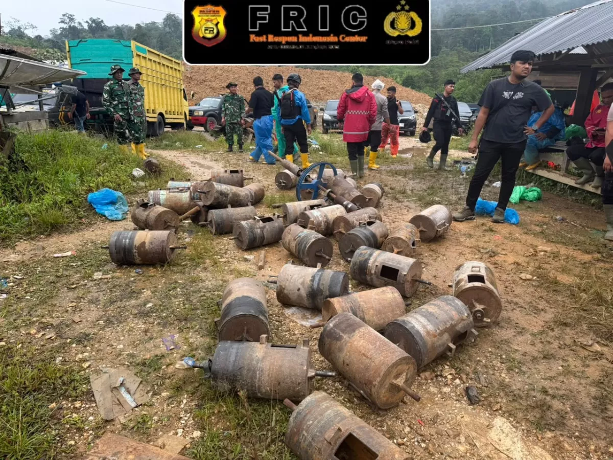 Polres Pidie, TNI Dan Pemda Tertibkan PETI Di Geumpang, 93 Besi Tabung Dan Mesin Diamankan
