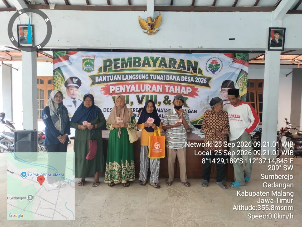 Pembayaran BLT-DD Triwulan III Desa Sumberejo, 23 KPM Terima Bantuan Tunai