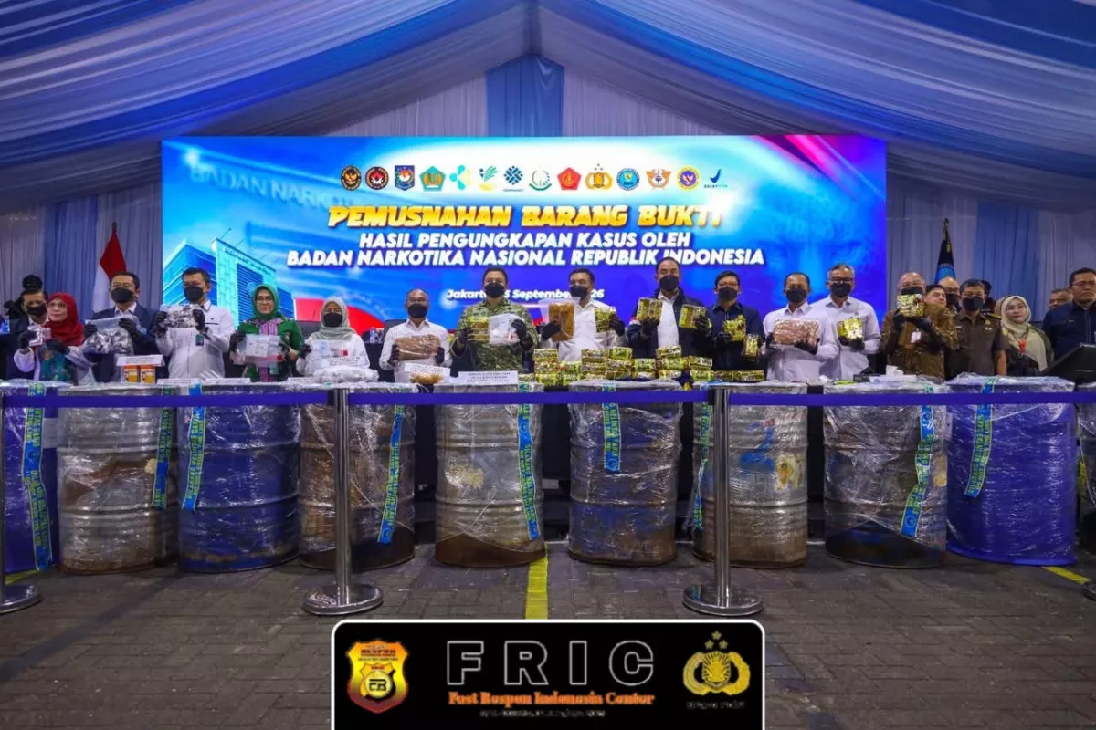 BNN RI Musnahkan Barang Bukti Tindak Penyalahgunaan Narkotika dan Mengamankan Tersangka 12 Kasus