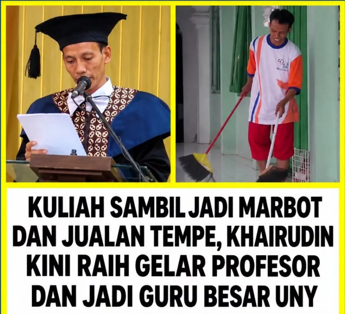 Dari Marbot Masjid dan Penjual Tempe, Khairudin Kini Jadi Guru Besar UNY
