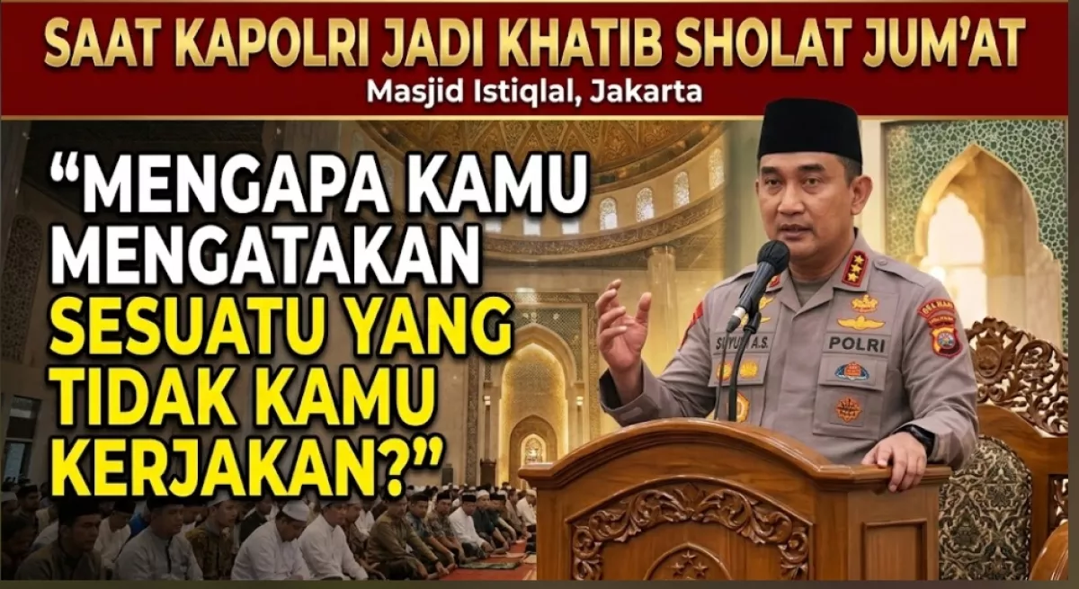 Saat Kapolri Jadi Khatib Sholat Jum'at: "Mengapa kamu mengatakan sesuatu yang tidak kamu kerjakan?"
