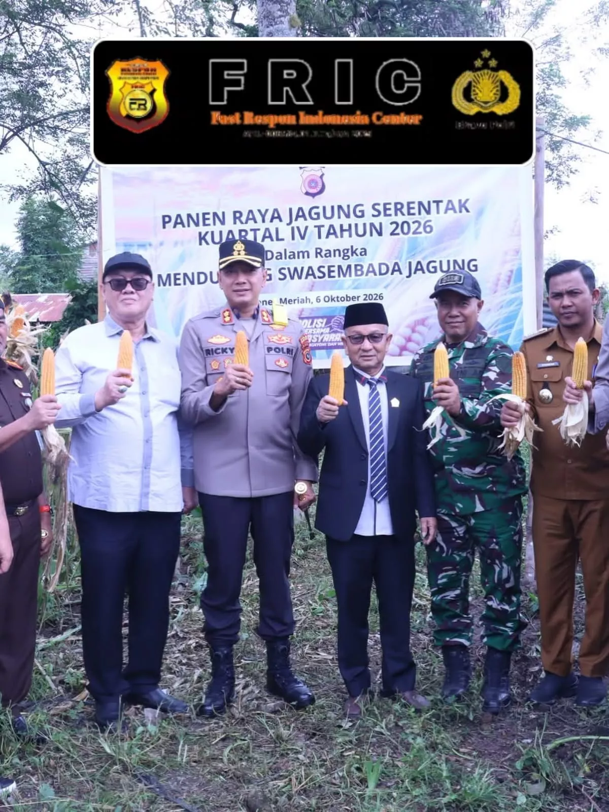 Forkopimda Bener Meriah Panen Raya Jagung di Kecamatan Bukit.