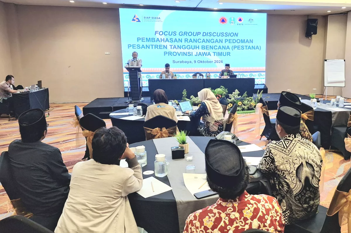 Gandeng Siap Siaga, BPBD Jatim Gelar FGD Pesantren Tangguh Bencana