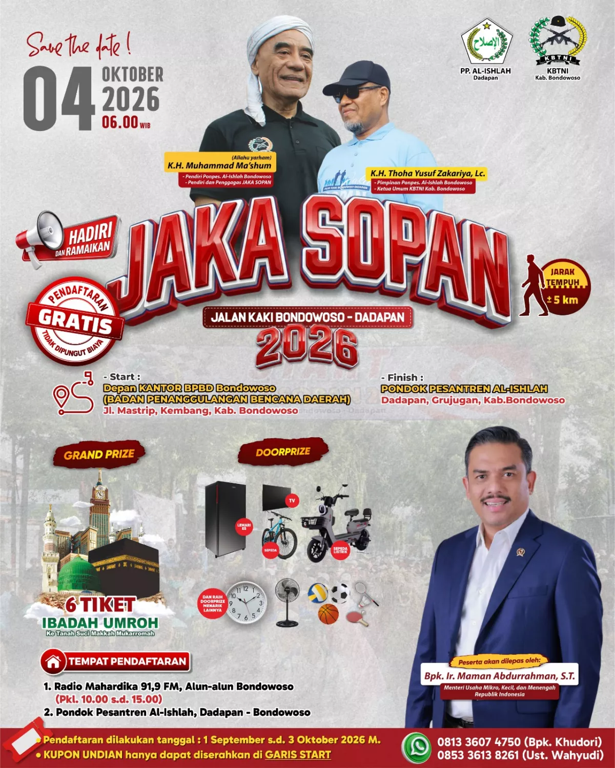 Flyer Jaka Sopan 2026 yang akan digelar di Bondowoso, Minggu (4/10/2026). Menteri UMKM RI Maman Abdurrahman dijadwalkan hadir dalam kegiatan tersebut.