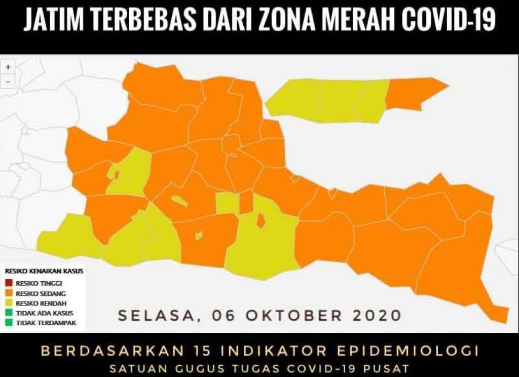 Jatim Tak Lagi Zona Merah, Khofifah: Jangan Kendor Terapkan Prokes